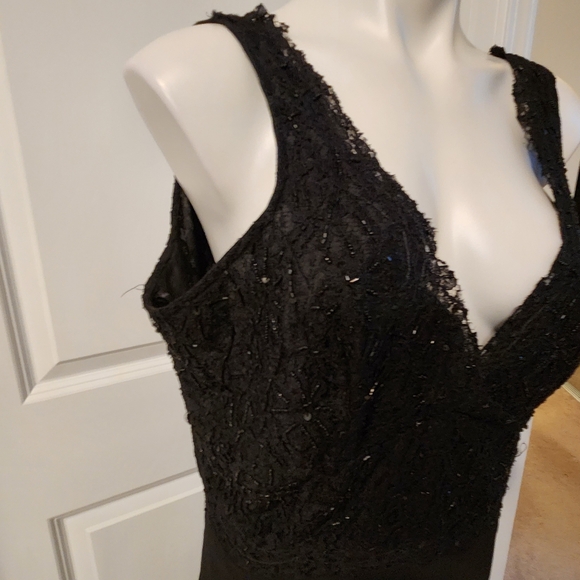 Lawrence Kazar vintage black dress lace jacket set size 16 - Picture 12 of 15